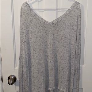 EXPRESS Long Sleeve White/ Gray Tee